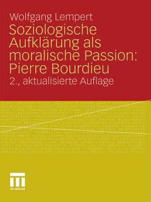 cover image of Soziologische Aufklärung als moralische Passion